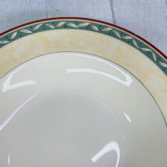PTS international Interiors PROVENCE Fruit Leave Porcelain  Rim Soup Bowl Set 4 - Picture 13 of 16